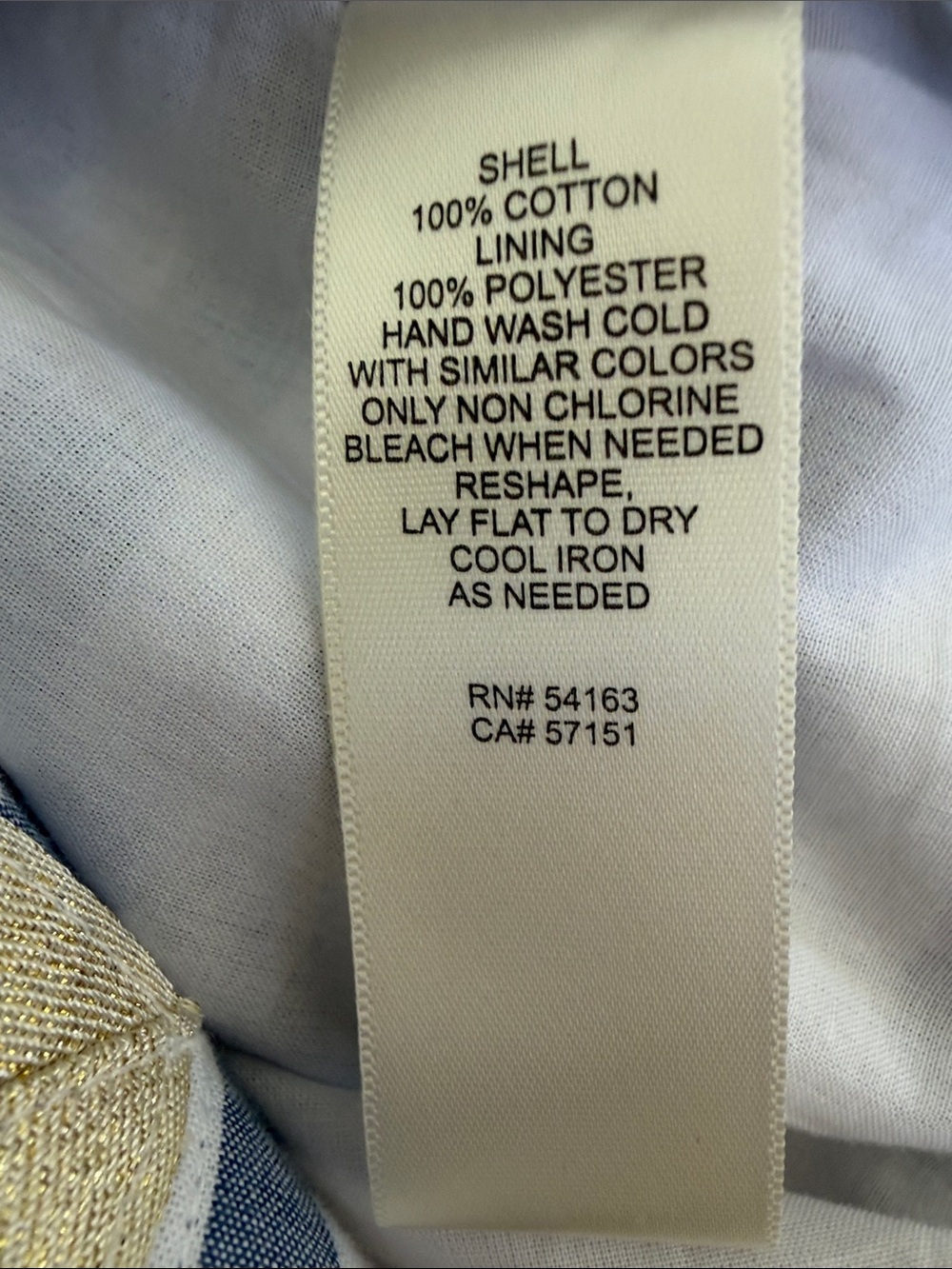 NWOT- Eliza J Blue & White Striped Sleeveless Shift Dress with Gold Trim - Picture 6 of 9
